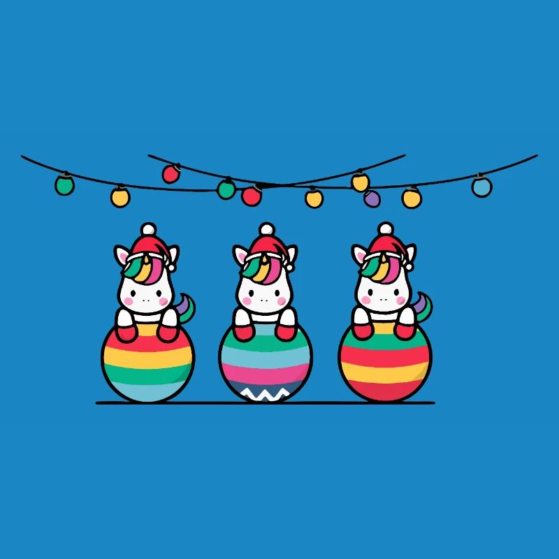 3 Einhörner Weihnachtskugeln Freunde