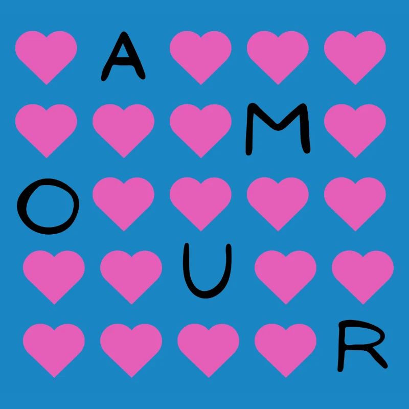 Pink Heart Grid Pattern