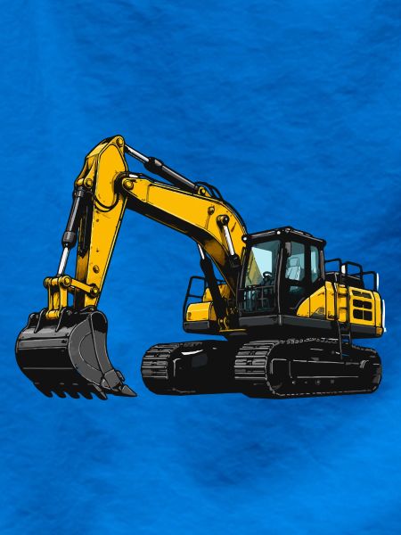 Gelbe Baumaschine Bagger