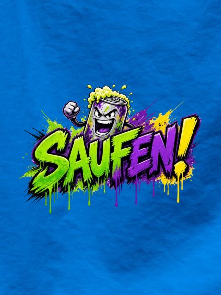 Saufen Neon Graffiti Bierkan