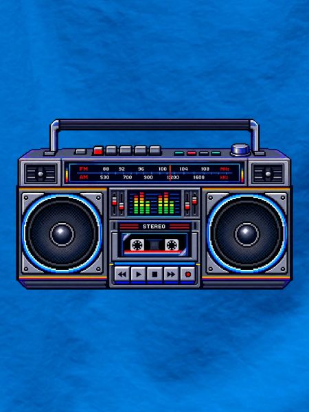 Pixel-Art Ghetto Blaster