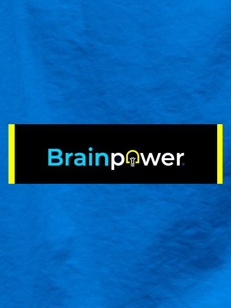 Brainpower Glühbirne Typografie