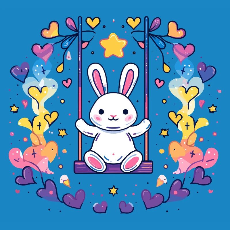 Cheerful bunny swing design