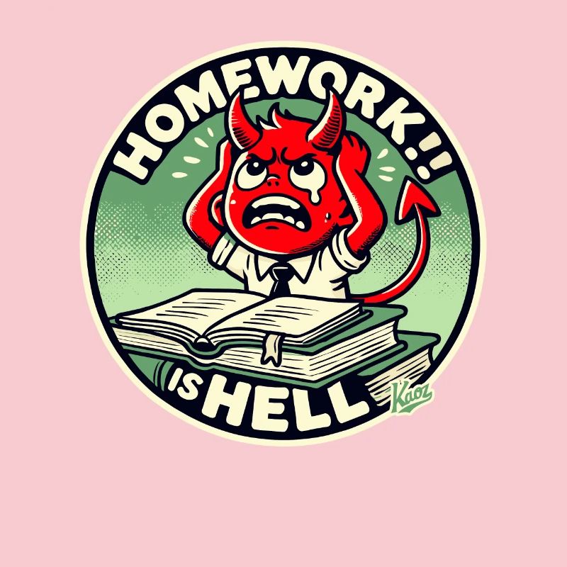 Petit diable d’écolier dans l’enfer des devoirs