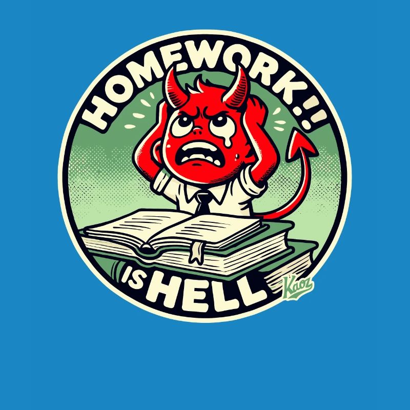 Petit diable d’écolier dans l’enfer des devoirs