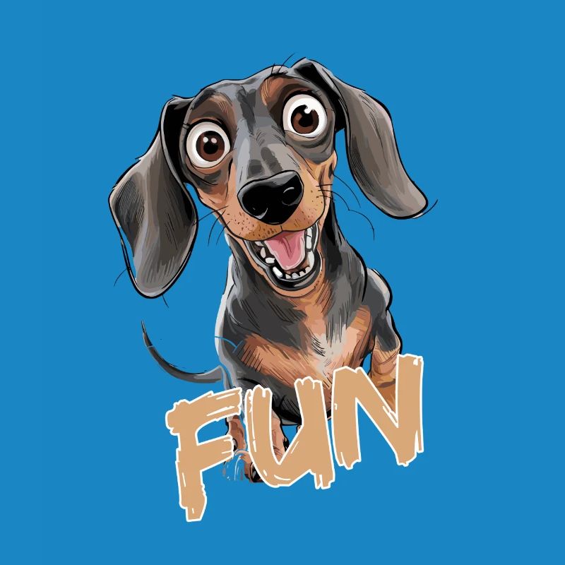Cheerful Dachshund with Text Fun