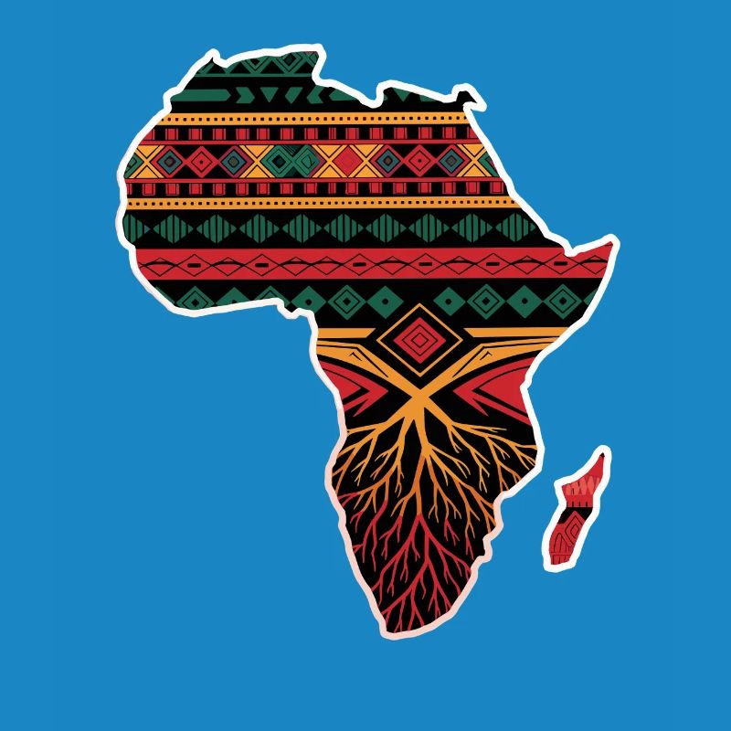 African Pattern Card with Roots
