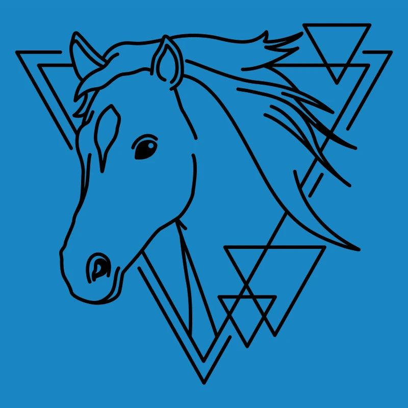 Cheval en forme géométrique - Conception d’art au trait