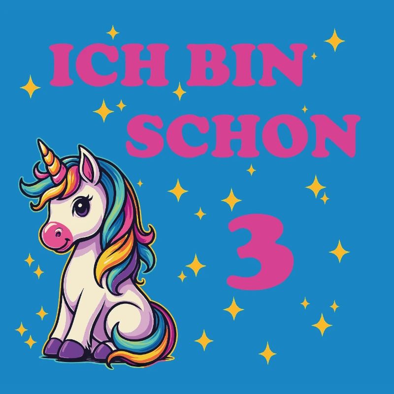Ich bin schon 3 mit Einhorn