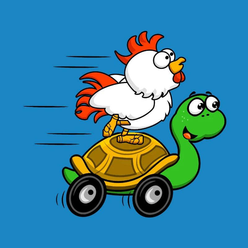Chickens on Turtle Wagon