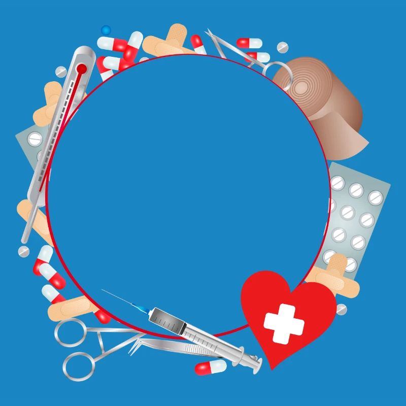 Erste Hilfe Set oder Reiseapotheke als Rahmen