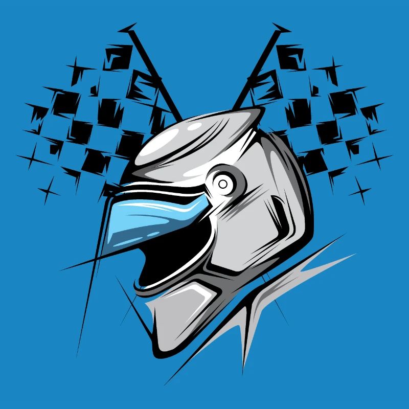 Formule damier drapeau casque illustration graphique de course