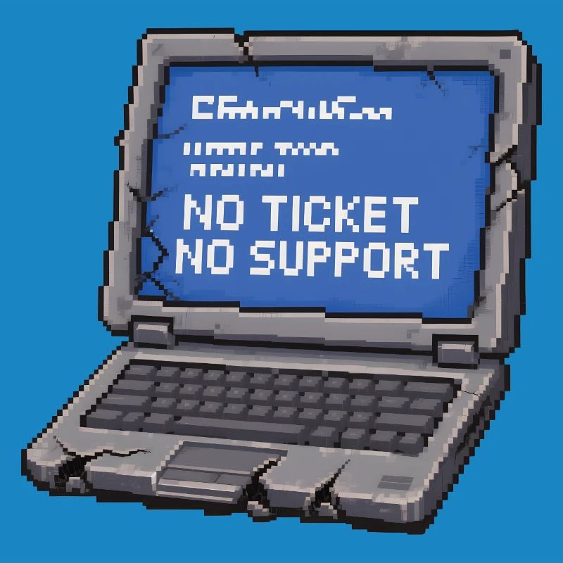 Pas de ticket, pas de support Admin IT Spruch