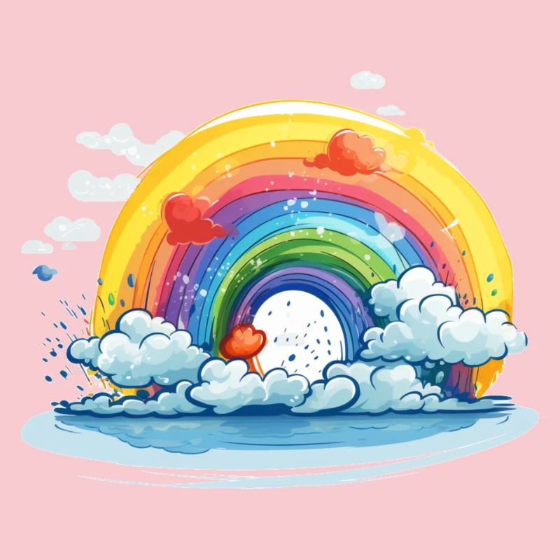 Rainbow with clouds