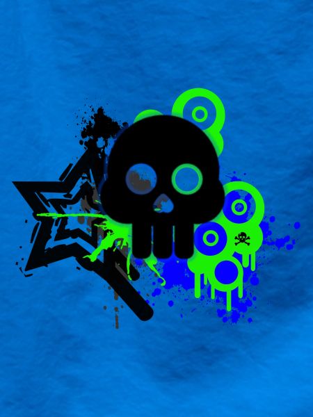 Neon Schädel Spritzer