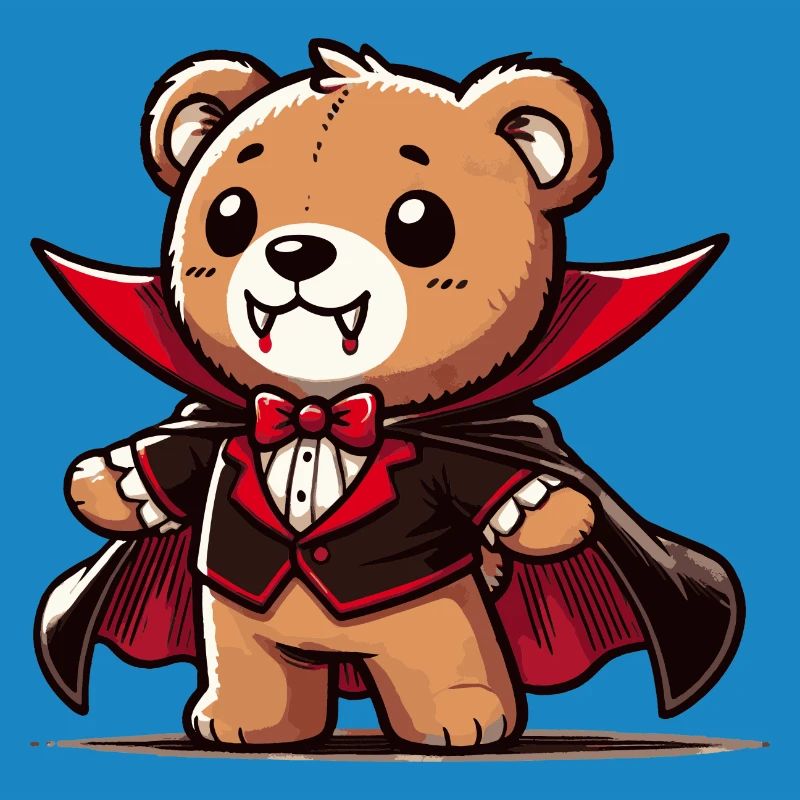 Cute Vampire Teddy Bear for Halloween Fun