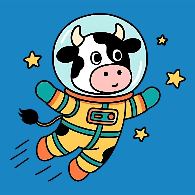 Vache Astronaute dans l'espace