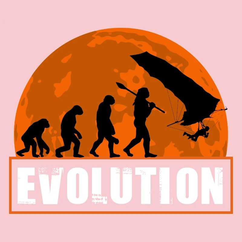 Évolution du design au coucher de soleil de pilote de deltaplane