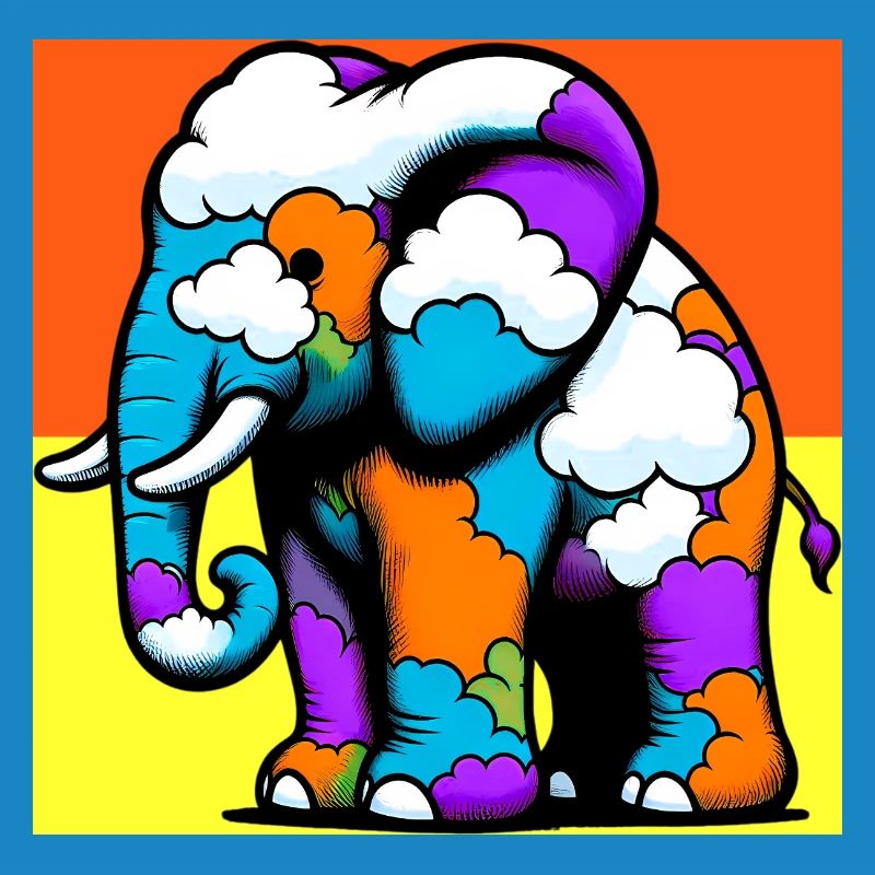 Elephant with Cloud and Clouds