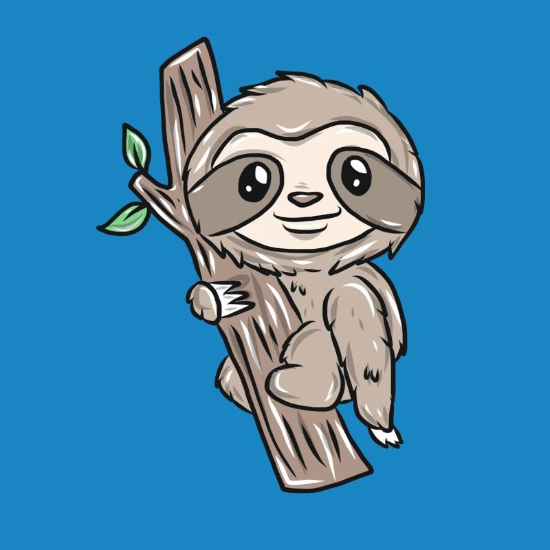 Slow sloth on tree