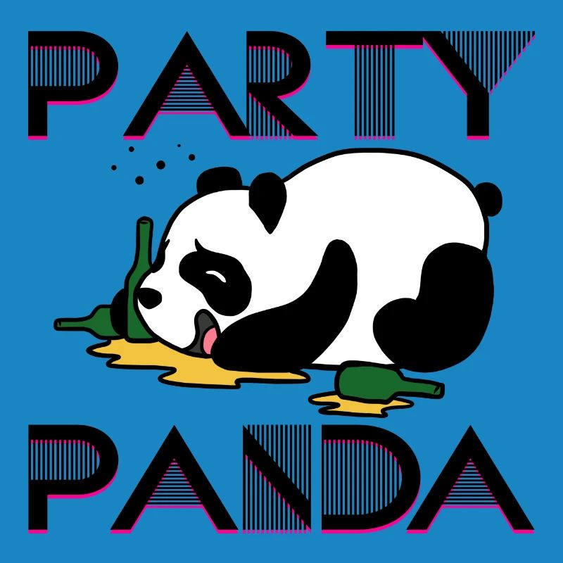 Party panda partying preheating drinking drunk