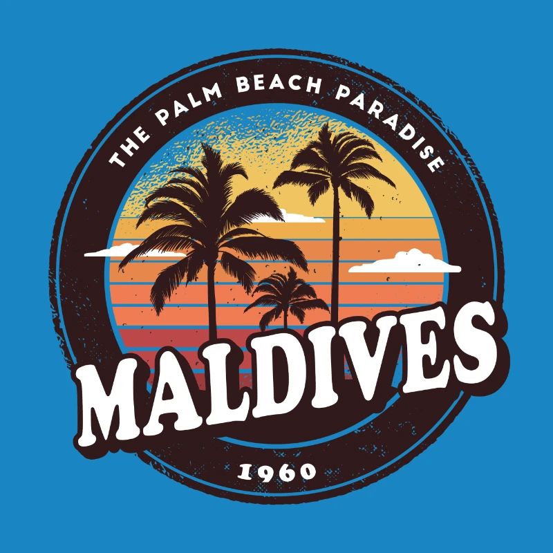 Maldives Vintage Beach Design / Gift Idea