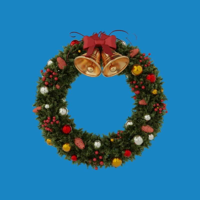 Weihnachtskranz mit Glocken und Schleife