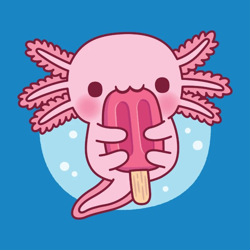 Mignon Axolotl mangeant de la glace