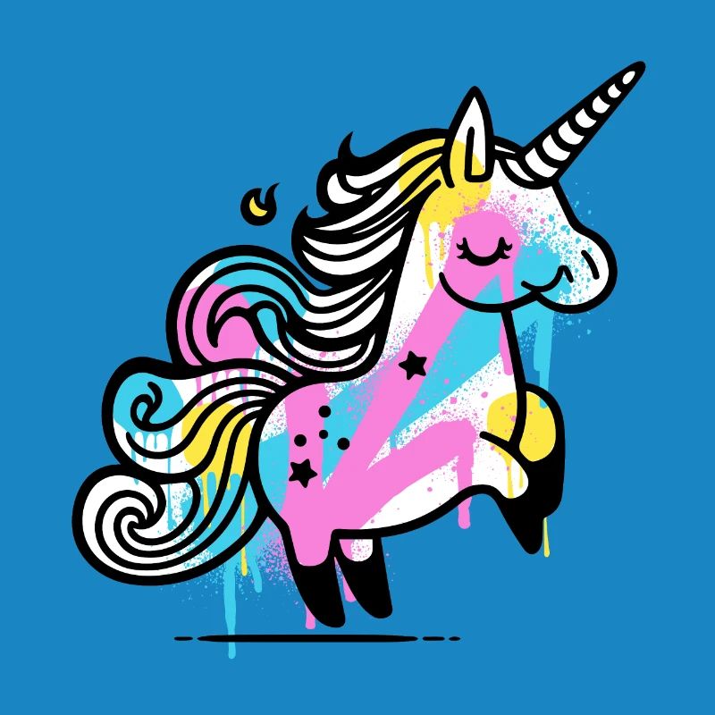 Illustration de licorne éclaboussure colorée
