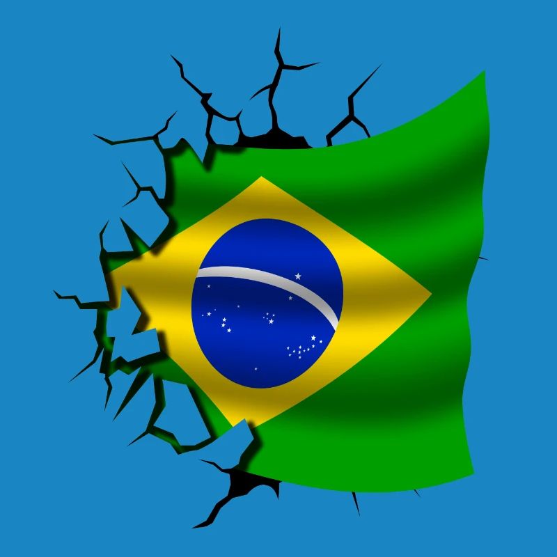 Drapeau du Brésil - Brésil - Drapeau Broken Design