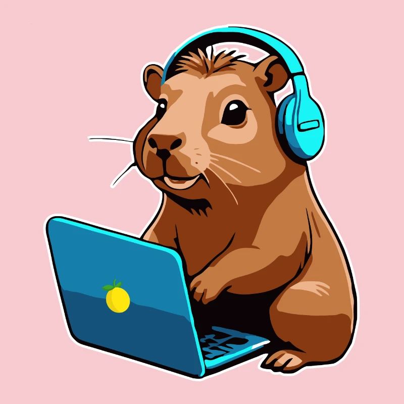 Capybara Programmer Coder Computer