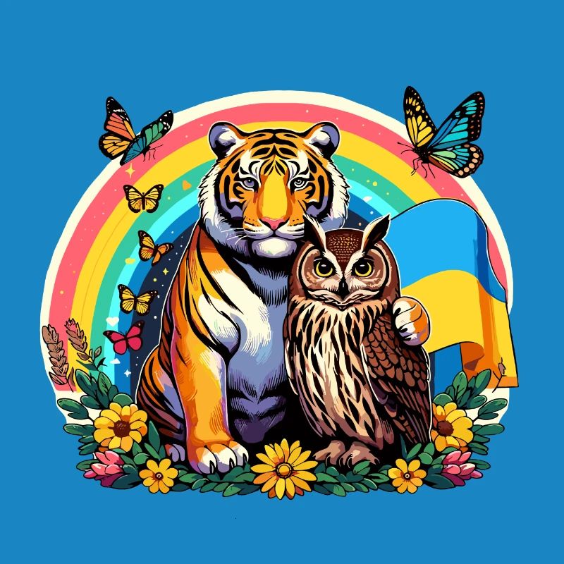 Tiger Eule Regenbogen