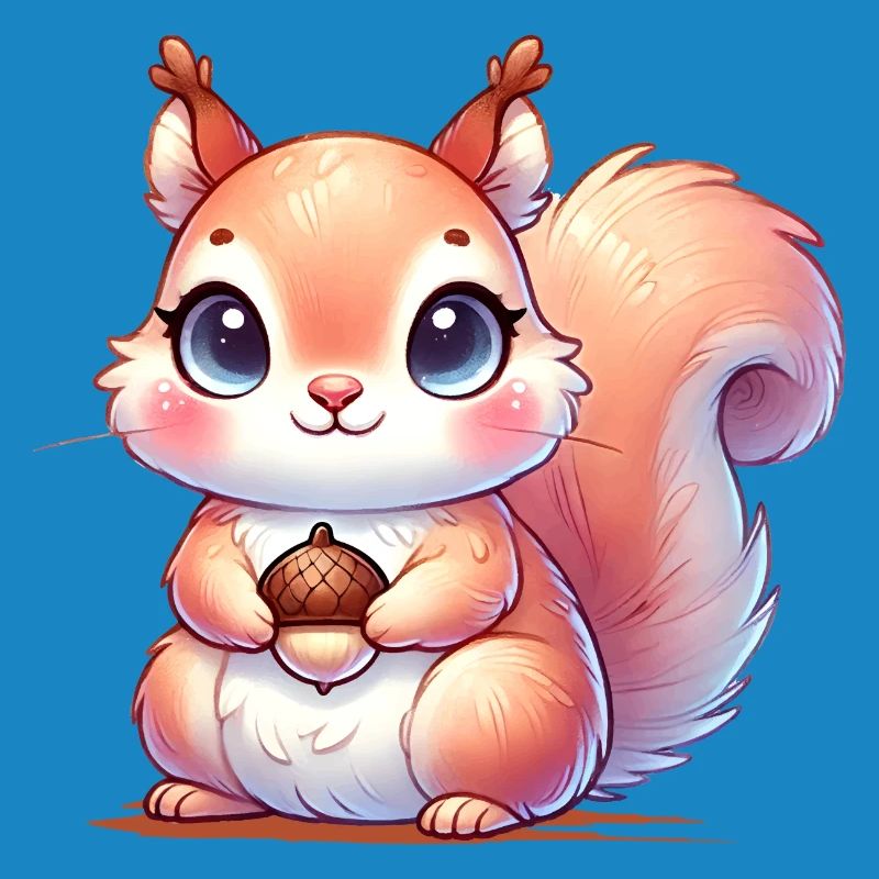 Das niedliche Eichhörnchen mit Lieblingsspeise