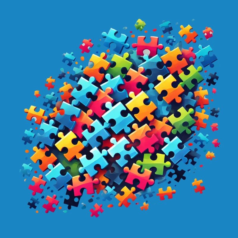 Conception de puzzle coloré pour l’expression créative