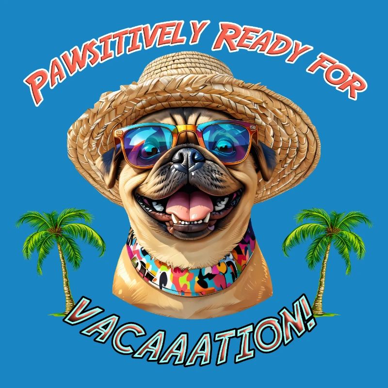 Mops im Sommerlook: Pawsitively Ready