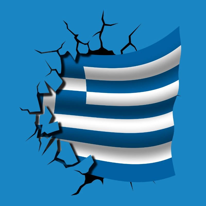 Drapeau de la Grèce - Grèce - Drapeau Broken Design