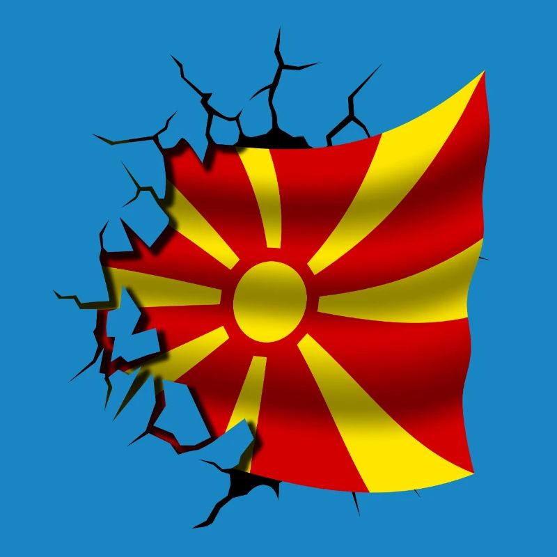 Drapeau de la Macédoine - Macédoine - Drapeau brisé