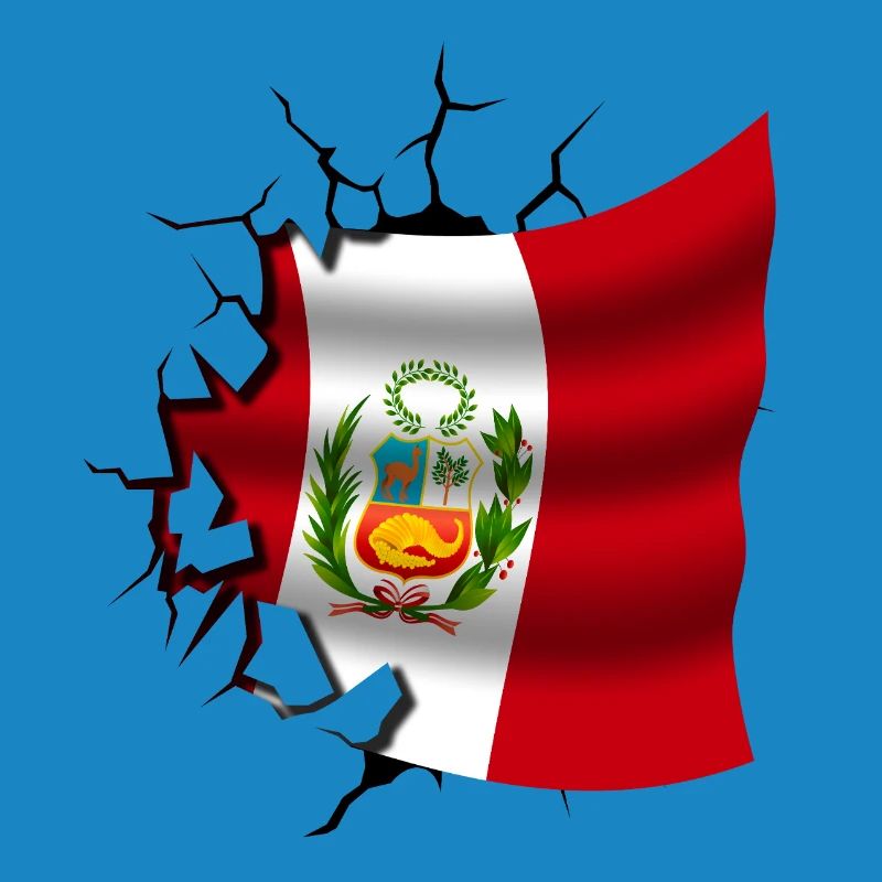Drapeau du Pérou - Pérou - Drapeau Broken Design