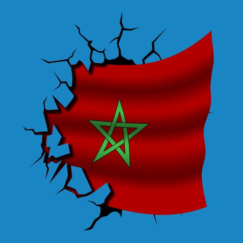 Drapeau du Maroc - Maroc - Drapeau Broken Design