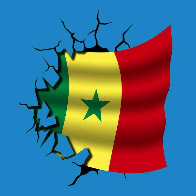 Drapeau du Sénégal - Sénégal - Drapeau Broken Design