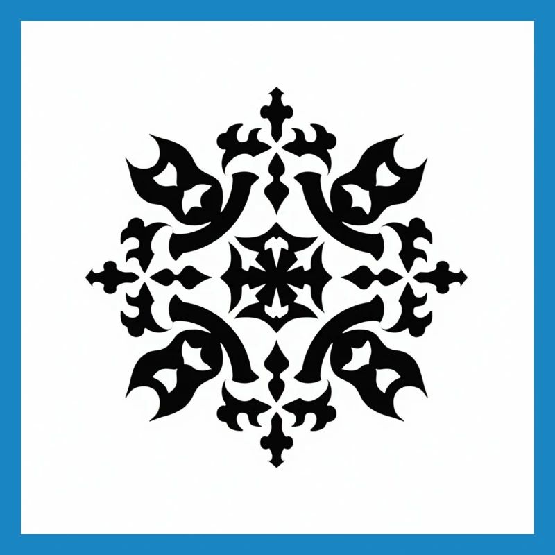 Intricate Black Snowflake Pattern