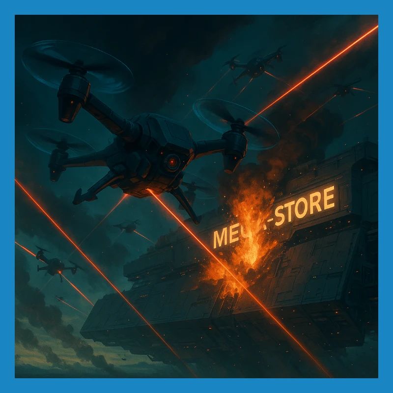 Futuristisches Angriffsbild eines Luftwaffenstützpunkts