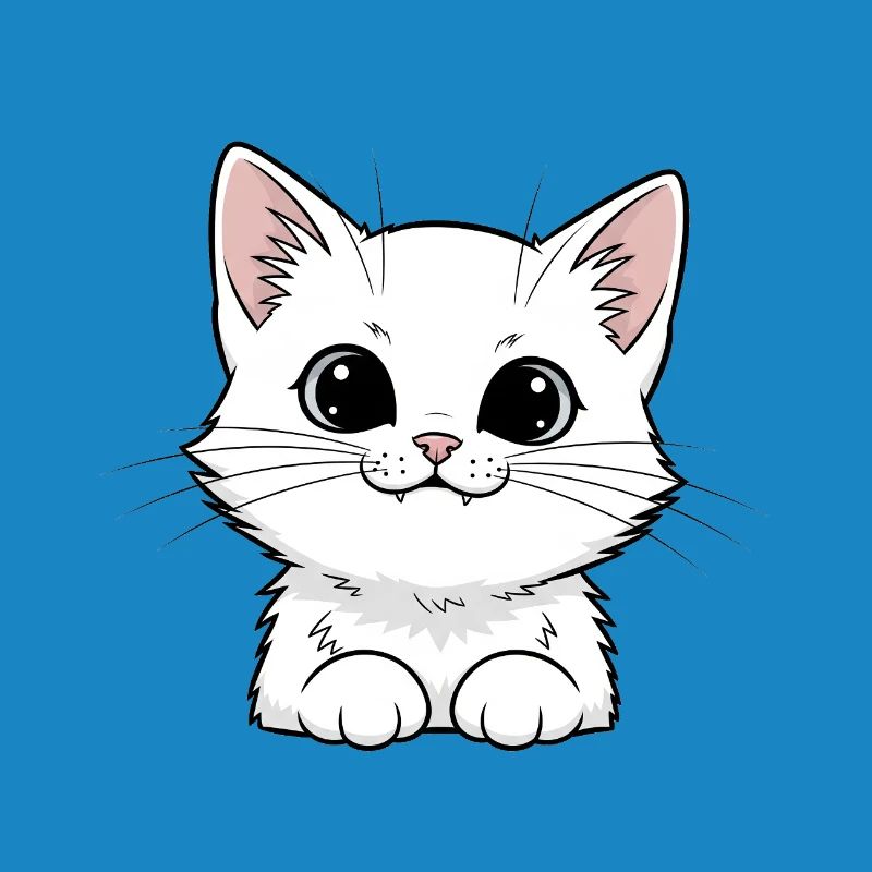 Cute White Kitten Design