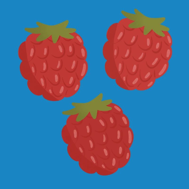 Vivid Raspberry Fruit Pattern