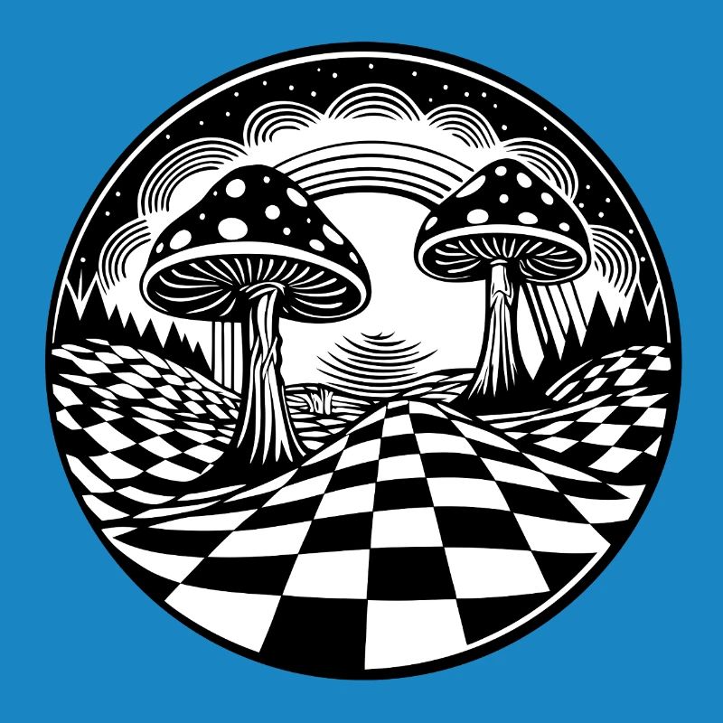 Conception paysagère de champignons psychédéliques