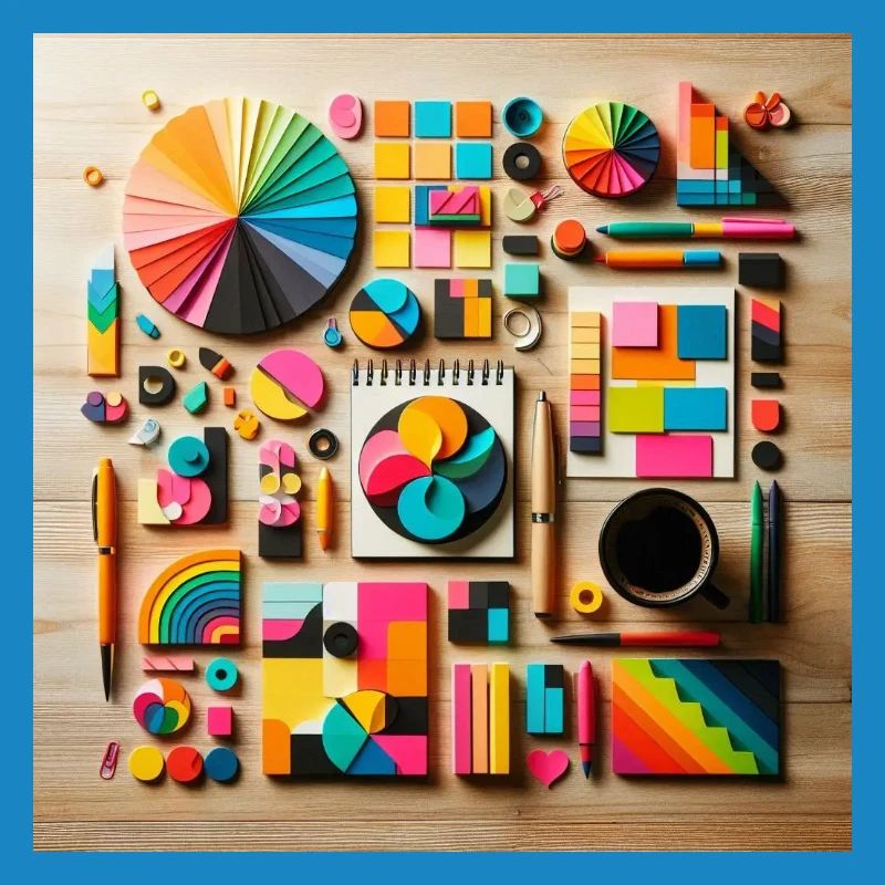 Composition abstraite de formes colorées