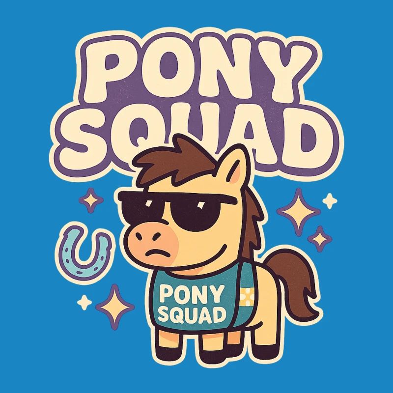 Conception de dessin animé Pony Squad