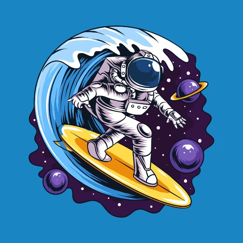 Astronaute de l’espace sur des planches de surf