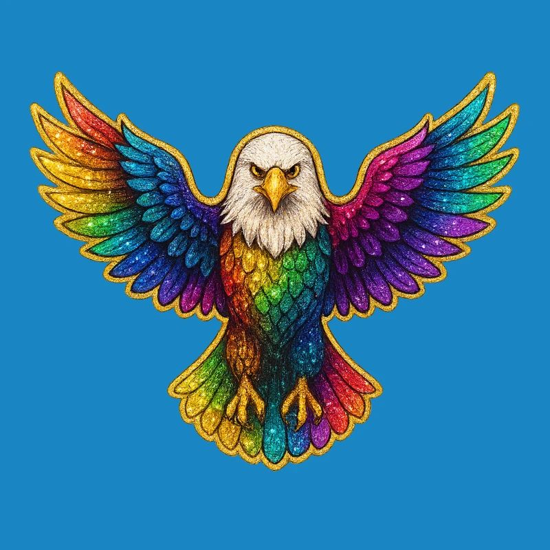 Rainbow Eagle Wing Art