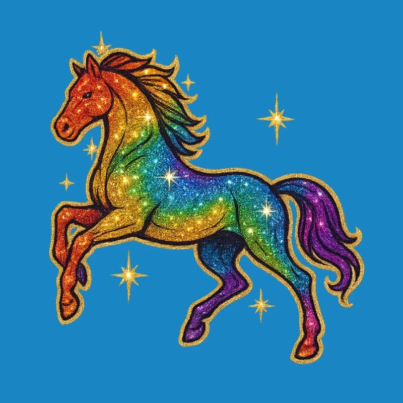 Regenbogen Pferd | Einhorn Glitzertraum